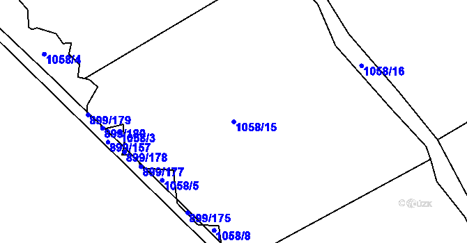 Parcela st. 1058/15 v KÚ Ústí u Humpolce, Katastrální mapa
