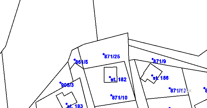 Parcela st. 871/25 v KÚ Ústí u Humpolce, Katastrální mapa