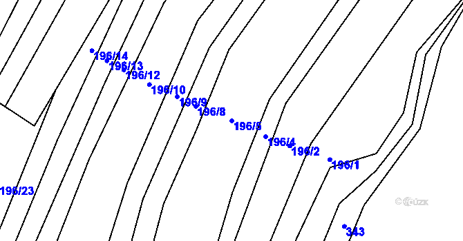 Parcela st. 196/5 v KÚ Ústí, Katastrální mapa