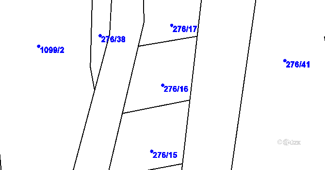Parcela st. 276/16 v KÚ Ústí, Katastrální mapa