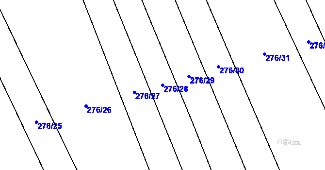 Parcela st. 276/28 v KÚ Ústí, Katastrální mapa