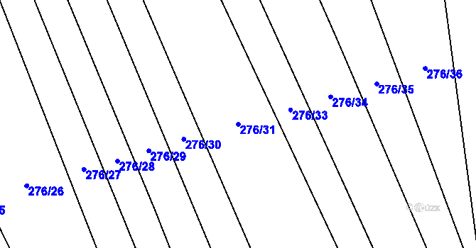 Parcela st. 276/31 v KÚ Ústí, Katastrální mapa