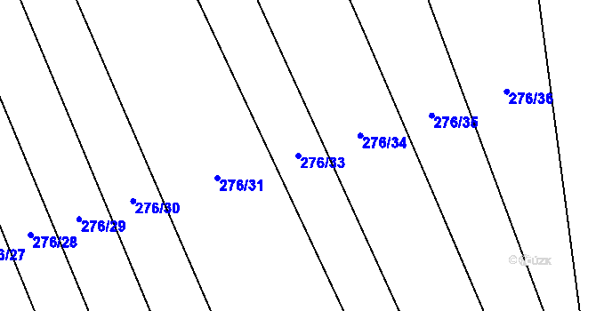 Parcela st. 276/33 v KÚ Ústí, Katastrální mapa