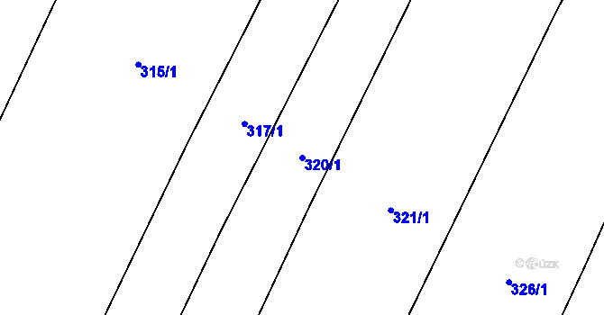 Parcela st. 320/1 v KÚ Ústí, Katastrální mapa