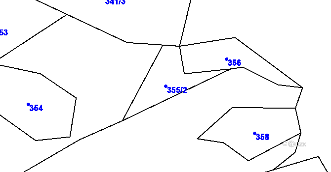 Parcela st. 355/2 v KÚ Ústí, Katastrální mapa