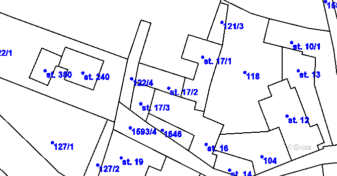 Parcela st. 17/2 v KÚ Ústí u Vsetína, Katastrální mapa