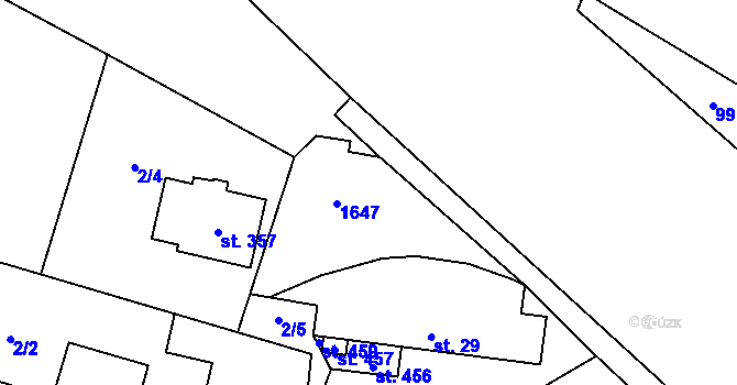 Parcela st. 31/2 v KÚ Ústí u Vsetína, Katastrální mapa