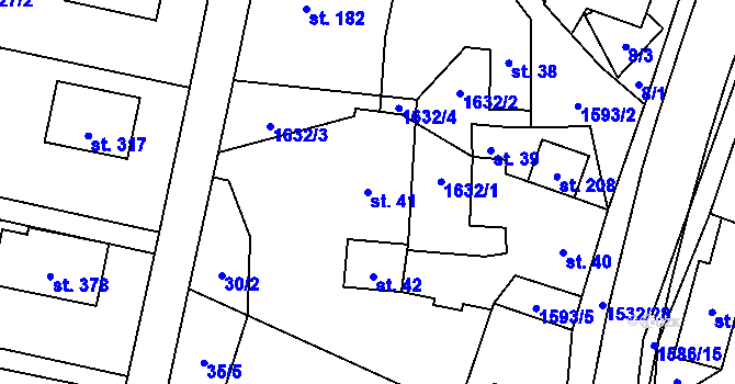 Parcela st. 41 v KÚ Ústí u Vsetína, Katastrální mapa