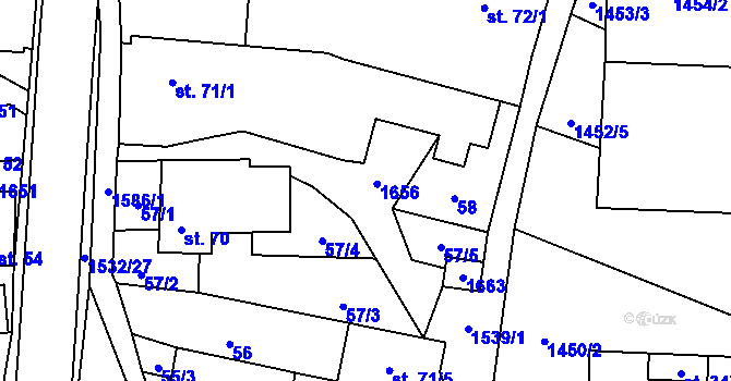 Parcela st. 71/2 v KÚ Ústí u Vsetína, Katastrální mapa