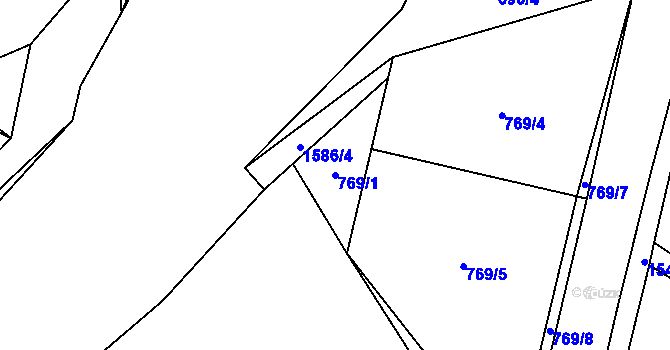 Parcela st. 769/1 v KÚ Ústí u Vsetína, Katastrální mapa