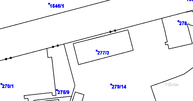 Parcela st. 277/3 v KÚ Ústí nad Labem, Katastrální mapa