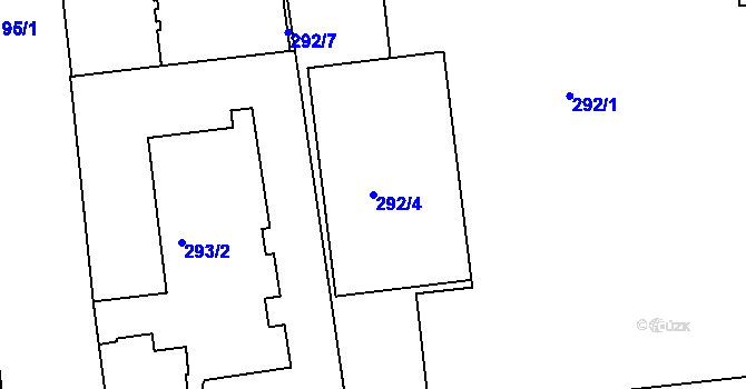 Parcela st. 292/4 v KÚ Ústí nad Labem, Katastrální mapa