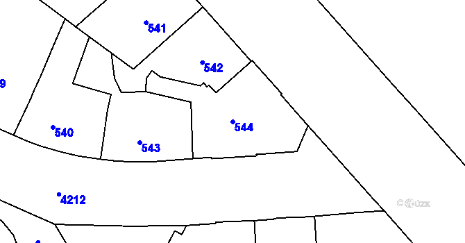 Parcela st. 544 v KÚ Ústí nad Labem, Katastrální mapa