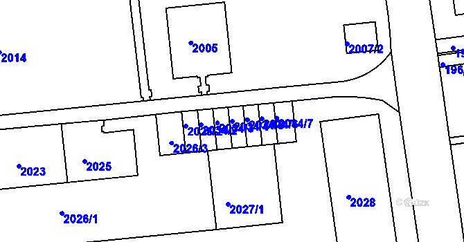 Parcela st. 2034/4 v KÚ Ústí nad Labem, Katastrální mapa