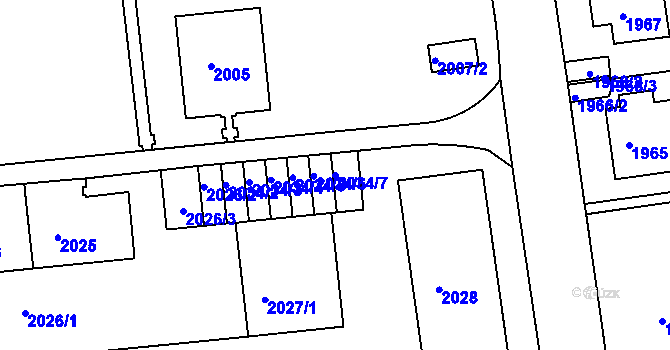 Parcela st. 2034/7 v KÚ Ústí nad Labem, Katastrální mapa