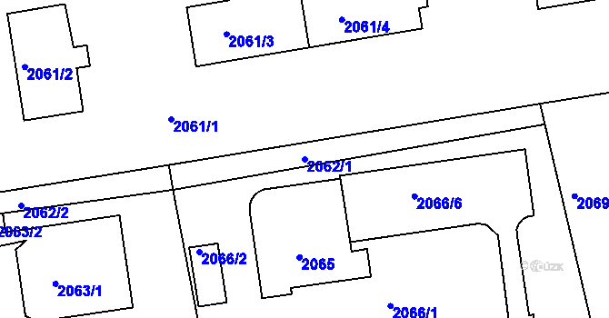 Parcela st. 2062/1 v KÚ Ústí nad Labem, Katastrální mapa