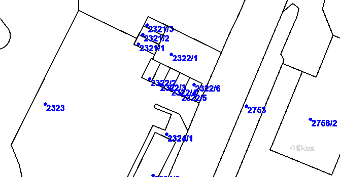 Parcela st. 2322/4 v KÚ Ústí nad Labem, Katastrální mapa