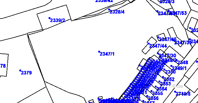 Parcela st. 2347/1 v KÚ Ústí nad Labem, Katastrální mapa