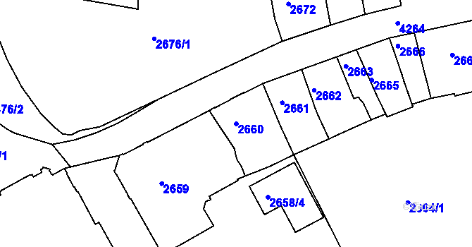 Parcela st. 2660 v KÚ Ústí nad Labem, Katastrální mapa