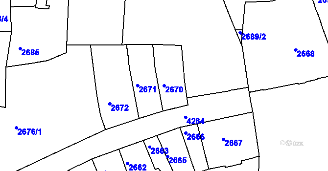 Parcela st. 2670 v KÚ Ústí nad Labem, Katastrální mapa