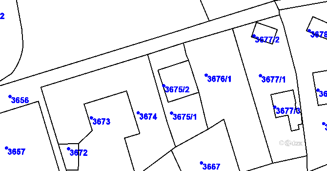 Parcela st. 3675/2 v KÚ Ústí nad Labem, Katastrální mapa
