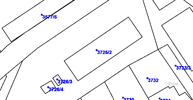 Parcela st. 3726/2 v KÚ Ústí nad Labem, Katastrální mapa