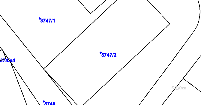 Parcela st. 3747/2 v KÚ Ústí nad Labem, Katastrální mapa