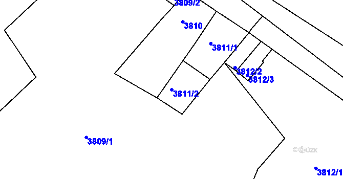 Parcela st. 3811/2 v KÚ Ústí nad Labem, Katastrální mapa
