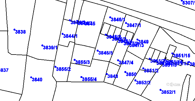 Parcela st. 3846/5 v KÚ Ústí nad Labem, Katastrální mapa