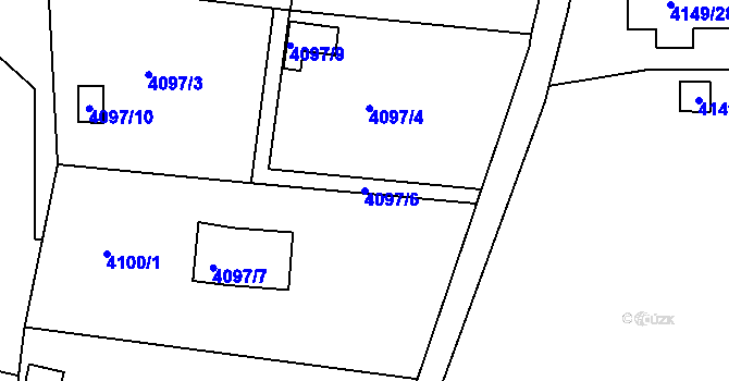 Parcela st. 4097/6 v KÚ Ústí nad Labem, Katastrální mapa