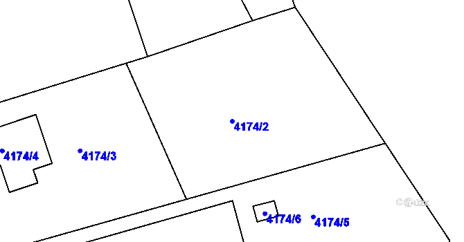 Parcela st. 4174/2 v KÚ Ústí nad Labem, Katastrální mapa