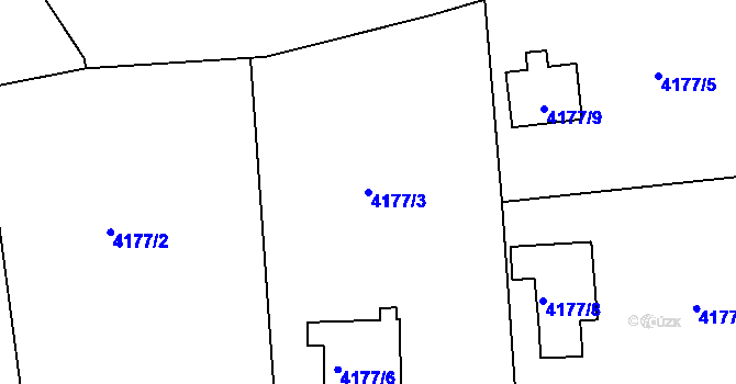 Parcela st. 4177/3 v KÚ Ústí nad Labem, Katastrální mapa