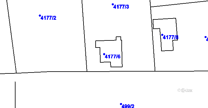 Parcela st. 4177/6 v KÚ Ústí nad Labem, Katastrální mapa
