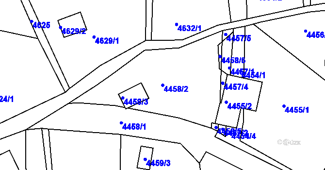Parcela st. 4458/2 v KÚ Ústí nad Labem, Katastrální mapa