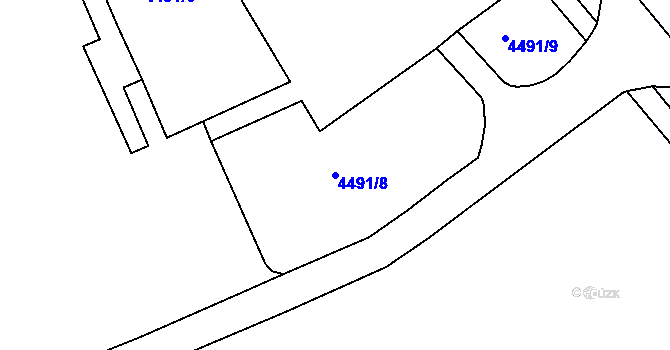 Parcela st. 4491/8 v KÚ Ústí nad Labem, Katastrální mapa
