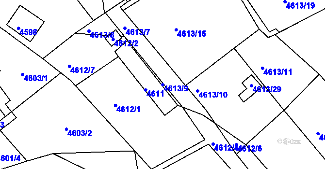 Parcela st. 4613/9 v KÚ Ústí nad Labem, Katastrální mapa