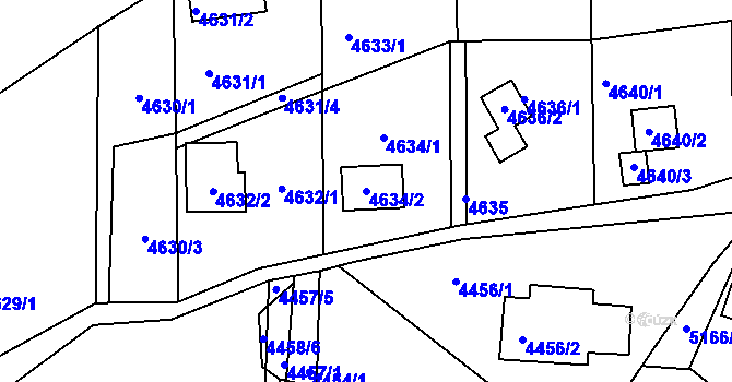 Parcela st. 4634/2 v KÚ Ústí nad Labem, Katastrální mapa
