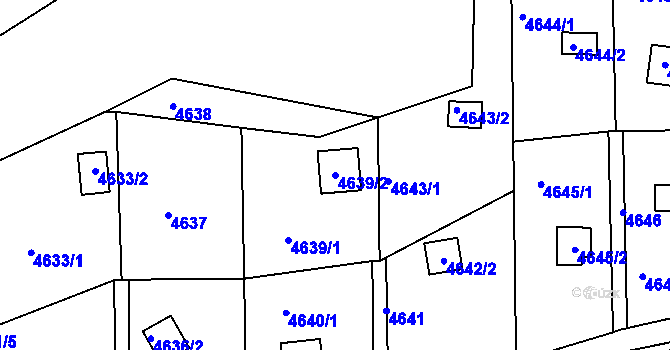 Parcela st. 4639/2 v KÚ Ústí nad Labem, Katastrální mapa