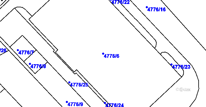 Parcela st. 4776/6 v KÚ Ústí nad Labem, Katastrální mapa