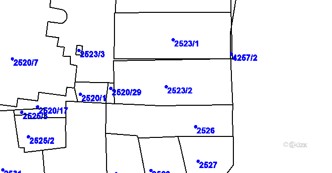 Parcela st. 2523/2 v KÚ Ústí nad Labem, Katastrální mapa