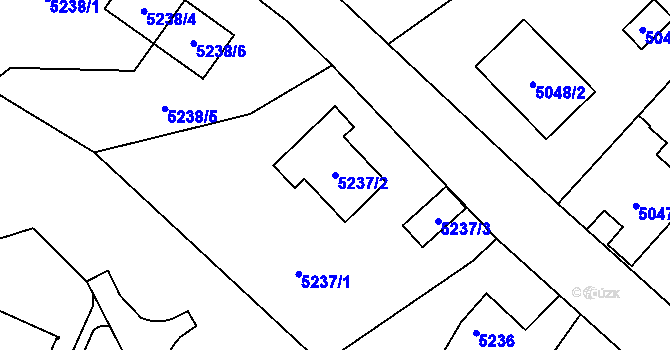 Parcela st. 5237/2 v KÚ Ústí nad Labem, Katastrální mapa