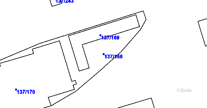 Parcela st. 137/168 v KÚ Ústí nad Labem, Katastrální mapa