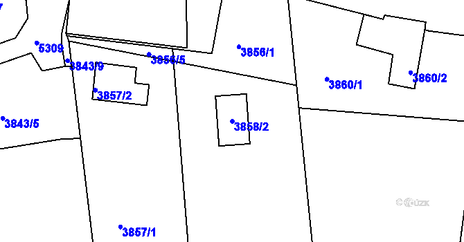 Parcela st. 3858/2 v KÚ Ústí nad Labem, Katastrální mapa