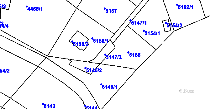 Parcela st. 5147/2 v KÚ Ústí nad Labem, Katastrální mapa