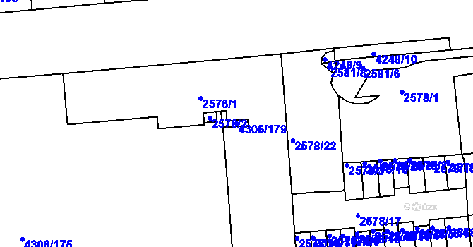 Parcela st. 4306/179 v KÚ Ústí nad Labem, Katastrální mapa