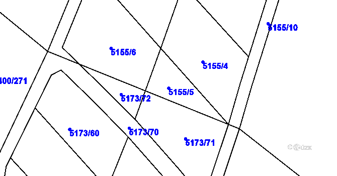 Parcela st. 5155/5 v KÚ Ústí nad Labem, Katastrální mapa