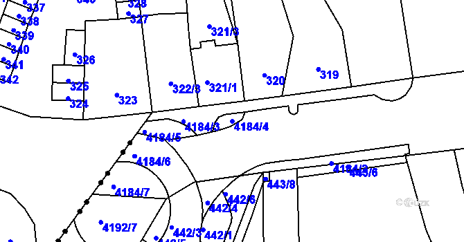 Parcela st. 4184/4 v KÚ Ústí nad Labem, Katastrální mapa