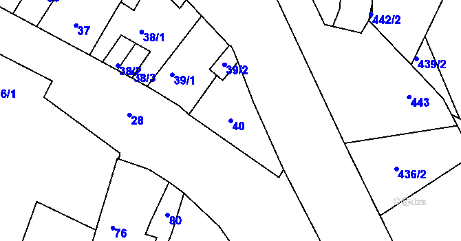 Parcela st. 40 v KÚ Trmice, Katastrální mapa