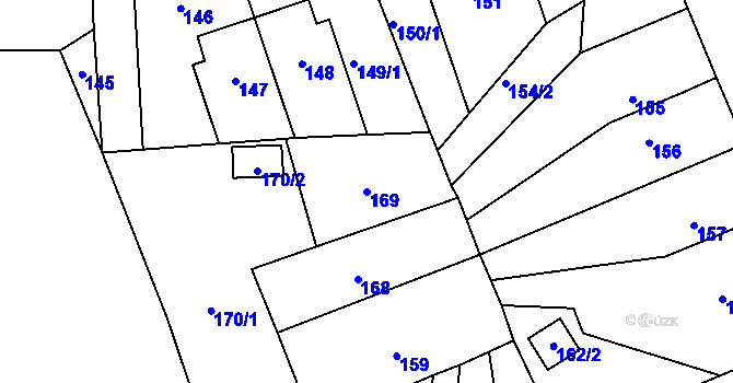 Parcela st. 169 v KÚ Trmice, Katastrální mapa
