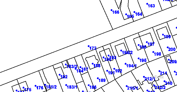 Parcela st. 172 v KÚ Trmice, Katastrální mapa